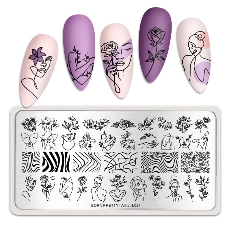 BORN PRETTY Nail Stamping Plate Artist-L021 1 BORN PRETTY Nail Stamping Plate Artist-L021