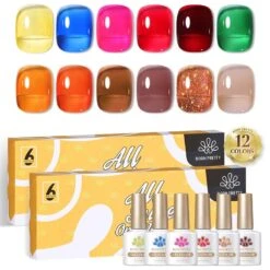 BORN PRETTY 12 Colors Candy Glitter Jelly Gel Polish Set 14 10ml