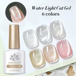6 Colors Water Light Cat Magnetic Gel Polish First Love 10ml -Born Pretty Salon 241146 ZHU 3
