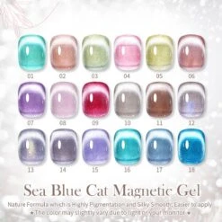 Sea Blue Cat Magnetic Gel Polish 10ml -Born Pretty Salon 4 ZITU1