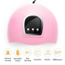 36W Pink UV LED Nail Lamp 12 36W Pink UV LED Nail Lamp -Born Pretty Salon 48120 20240701 zitu 2