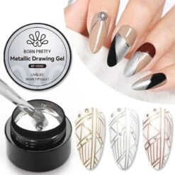 3 Colors Metallic Drawing Gel 5ml -Born Pretty Salon 49151 zi 6 0986685c 5d1f 43c4 b411 a7de3a4a611f