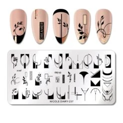 Rectangle Nail Stamping Plate 237