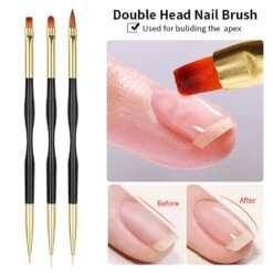 3pcs Double Head UV Gel Nail Brushes -Born Pretty Salon 52549 zitu 6
