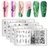 4pcs Flowers Plants Nail Stamping Plates