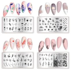 4pcs Flowers Plants Nail Stamping Plates -Born Pretty Salon 53916 ZI 4