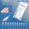 120pcs Stiletto Half Matte Clear False Nail Tips 10