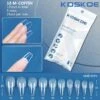 120pcs M-Coffin Half Matte Clear False Nail Tips 16