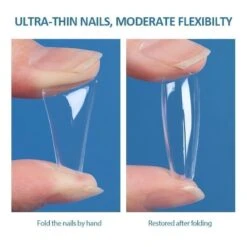 120pcs Coffin Half Matte Clear False Nail Tips 08 -Born Pretty Salon 55067 ZI 9 10