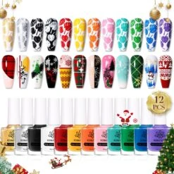 12 Colors Nail Stamping Polish Set Basic 10ml