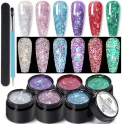 6 Colors Reflective Sequins Gel Polish 5g