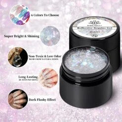 6 Colors Reflective Sequins Gel Polish 5g -Born Pretty Salon 55691 ZI 6 faa4f71b 0852 4295 a8f8 c12bf43c4300
