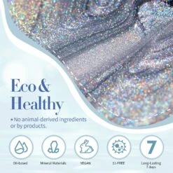 Silver Iridescent Nail Polish 10ml -Born Pretty Salon 55694 ZI 6