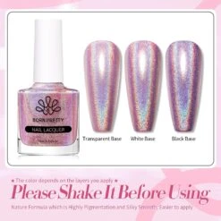 Pink Iridescent Nail Polish 10ml -Born Pretty Salon 55695 ZI 1 a49a8961 fafe 45eb 8710 d2d6f739378d