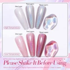 Pink Iridescent Thermal Nail Polish 10ml -Born Pretty Salon 55749 ZI 1