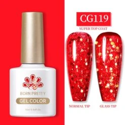 Red Glitter Color Gel Polish CG119 10ml