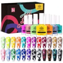 24 Colors Spring Summer Nail Stamping Polish Set #02 10ml