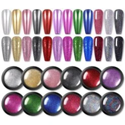 12 Colors Nail Chrome Powder Kit