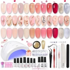 12 Colors All In One Starter Kit 48W US Type Plug Jelly Gel Polish 6ml
