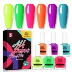 6 Colors Neon Collection Nail Polish Set 10ml -Born Pretty Salon 56094 ZHU 1