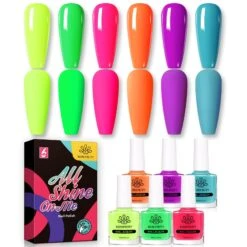 6 Colors Neon Collection Nail Polish Set 10ml -Born Pretty Salon 56094 ZHU 4