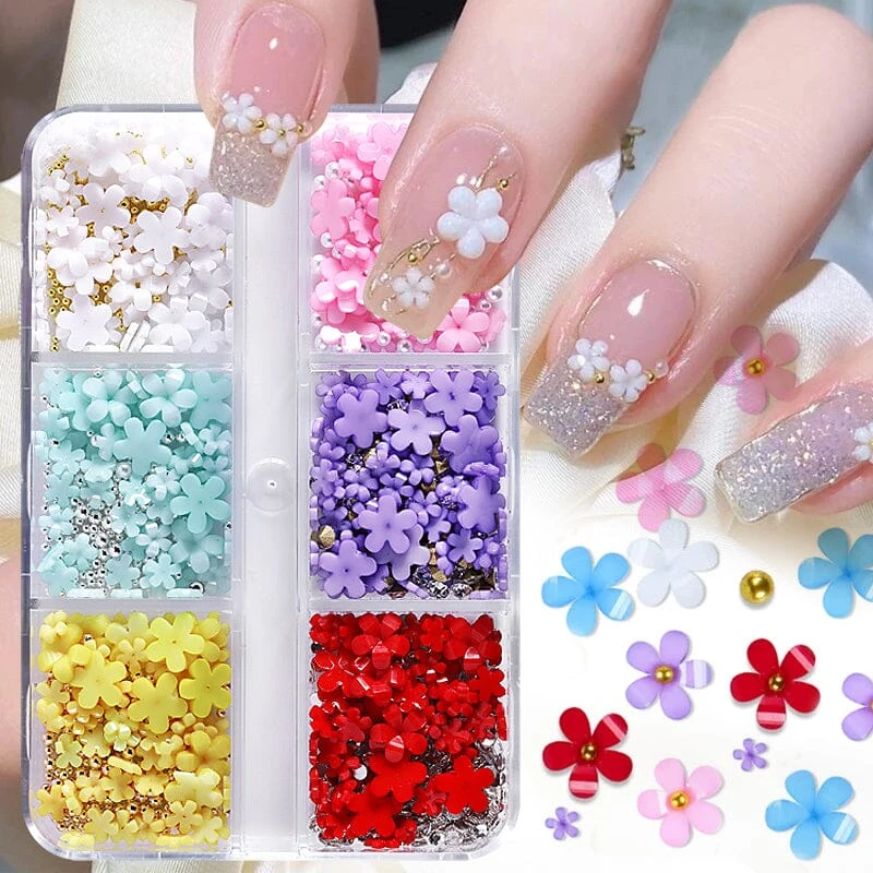 6 Grids Flowers 3D Nail Decoration 2 6 Grids Flowers 3D Nail Decoration - Image 2