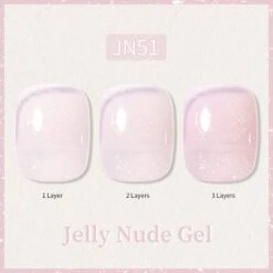 Glitter Nude Pink Jelly Nude Gel 10ml (JN51-JN74) -Born Pretty Salon 56347 57851 SXA 51