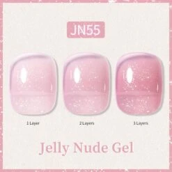 Glitter Nude Pink Jelly Nude Gel 10ml (JN51-JN74) -Born Pretty Salon 56347 57851 SXA 55