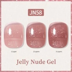Glitter Nude Pink Jelly Nude Gel 10ml (JN51-JN74) -Born Pretty Salon 56347 57851 SXA 58