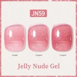 Glitter Nude Pink Jelly Nude Gel 10ml (JN51-JN74) -Born Pretty Salon 56347 57851 SXA 59