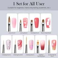 Acrylic UV Nail Brush -Born Pretty Salon 56379 ZHU 7