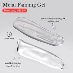 Super Shine Silver Metal Painting Gel -Born Pretty Salon 56536 ZI3 2