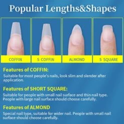 120pcs Full Cover Matte Soft Gel Tips False Nails -Born Pretty Salon 56564 JiaXing