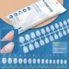 120pcs Short Oval Matte Soft Gel Tips False Nails 01