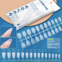 120pcs Short Almond Matte Soft Gel Tips False Nails 02
