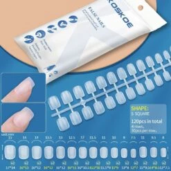 120pcs Short Square Matte Soft Gel Tips False Nails 05
