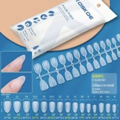 120pcs Short Almond Matte Soft Gel Tips False Nails 06