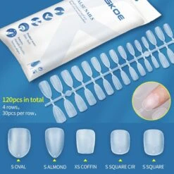 120pcs Full Cover Matte Soft Gel Tips False Nails