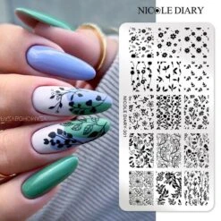 FLowers Plants Nail Stamping Plate NICOLE DIARY-301 13 FLowers Plants Nail Stamping Plate NICOLE DIARY-301 -Born Pretty Salon 56886 ZI 1