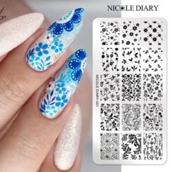 FLowers Plants Nail Stamping Plate NICOLE DIARY-301 16 FLowers Plants Nail Stamping Plate NICOLE DIARY-301 -Born Pretty Salon 56886 ZI 4