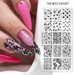 FLowers Plants Nail Stamping Plate NICOLE DIARY-301 18 FLowers Plants Nail Stamping Plate NICOLE DIARY-301 -Born Pretty Salon 56886 ZI 6