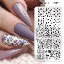 FLowers Plants Nail Stamping Plate NICOLE DIARY-301 19 FLowers Plants Nail Stamping Plate NICOLE DIARY-301 -Born Pretty Salon 56886 ZI 7