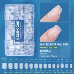 300pcs Matte Soft Gel Tips False Nails Full Cover Short -Born Pretty Salon 56960 SXA 1