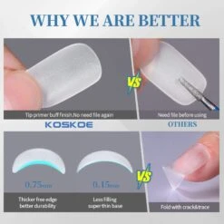 300pcs Matte Soft Gel Tips False Nails Full Cover Short -Born Pretty Salon 56960 ZHUA 8