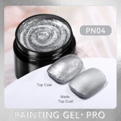 Silver PRO Painting Nail Gel 5ml PN04 -Born Pretty Salon 57264 SXA 4