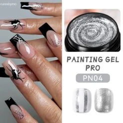 Silver PRO Painting Nail Gel 5ml PN04 -Born Pretty Salon 57264 SXB 4