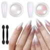 2 Boxes White Pink Pearl Nail Powder Set