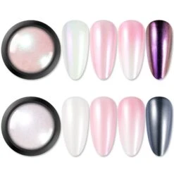 2 Boxes White Pink Pearl Nail Powder Set -Born Pretty Salon 57380 ZHU 3