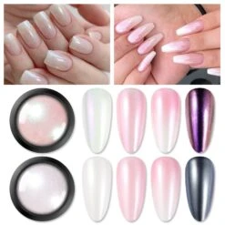2 Boxes White Pink Pearl Nail Powder Set -Born Pretty Salon 57380 ZHU 4