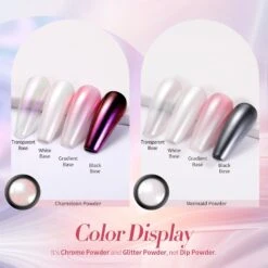 2 Boxes White Pink Pearl Nail Powder Set -Born Pretty Salon 57380 ZI 1